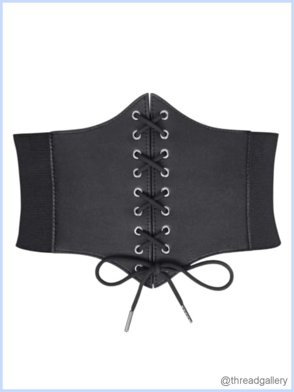WHIPPY Corset Belt Women Faux Leather Lace-Up Elastic Waist Waspie Wide Belt